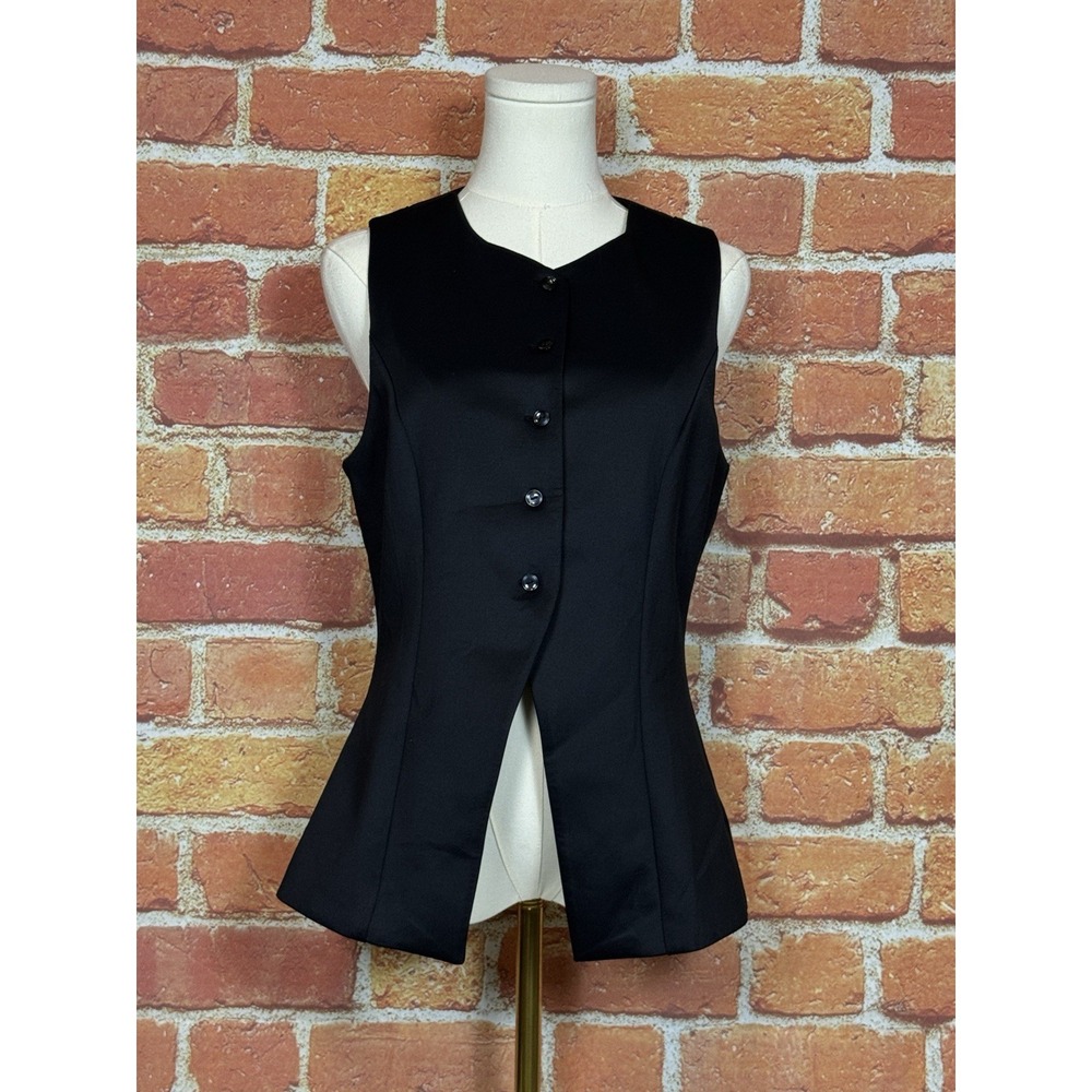 Hudson Jeans Collection Black Beauty 5 Button Front Vest Size Medium